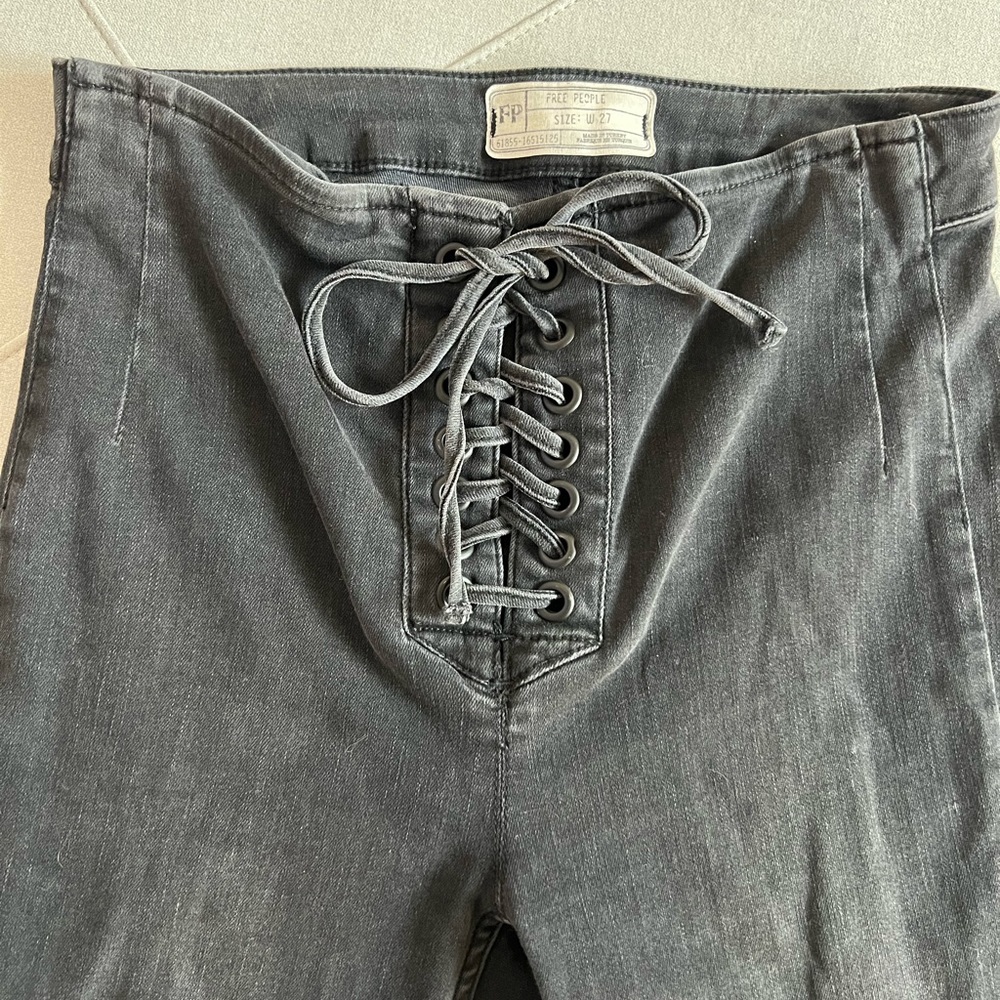 Free People Lace Up Waist Jeans Size 27